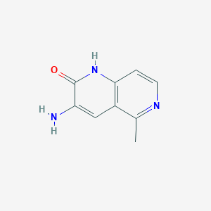 molecular formula C9H9N3O B3360409 3-amino-5-methyl-1,6-naphthyridin-2(1H)-one CAS No. 88877-07-0