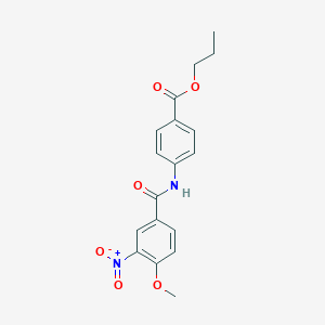 molecular formula C18H18N2O6 B336042 Propyl 4-[(4-methoxy-3-nitrobenzoyl)amino]benzoate 