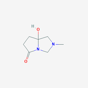 molecular formula C7H12N2O2 B3360432 5H-Pyrrolo[1,2-c]imidazol-5-one, hexahydro-7a-hydroxy-2-methyl- CAS No. 89003-45-2