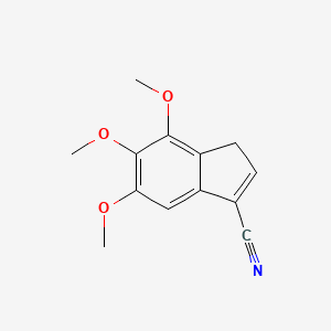 molecular formula C13H13NO3 B3360452 4,5,6-trimethoxy-3H-indene-1-carbonitrile CAS No. 890309-52-1