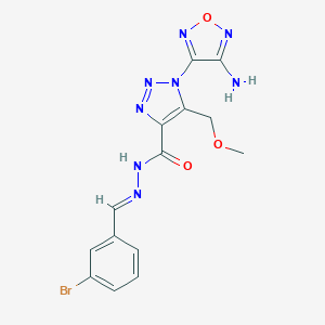 molecular formula C14H13BrN8O3 B336050 1-(4-amino-1,2,5-oxadiazol-3-yl)-N'-(3-bromobenzylidene)-5-(methoxymethyl)-1H-1,2,3-triazole-4-carbohydrazide 