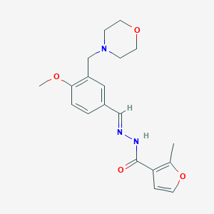 molecular formula C19H23N3O4 B336055 N'-[4-methoxy-3-(4-morpholinylmethyl)benzylidene]-2-methyl-3-furohydrazide 