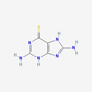 molecular formula C5H6N6S B3360570 2,8-Diamino-3,7-dihydropurine-6-thione CAS No. 89323-36-4