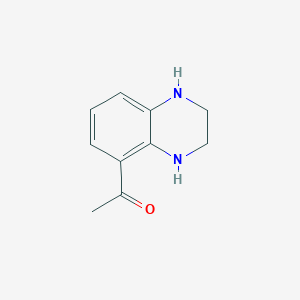 molecular formula C10H12N2O B3360588 Ethanone, 1-(1,2,3,4-tetrahydro-5-quinoxalinyl)- CAS No. 89334-22-5