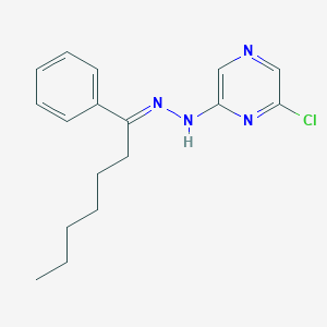 1-Phenyl-1-heptanone (6-chloro-2-pyrazinyl)hydrazone