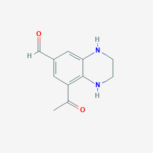 molecular formula C11H12N2O2 B3360602 8-Acetyl-1,2,3,4-tetrahydroquinoxaline-6-carbaldehyde CAS No. 89334-29-2
