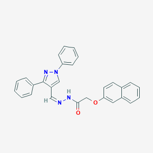 molecular formula C28H22N4O2 B336064 N'-[(1,3-diphenyl-1H-pyrazol-4-yl)methylene]-2-(2-naphthyloxy)acetohydrazide 