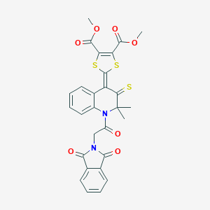 molecular formula C28H22N2O7S3 B336069 dimethyl 2-(1-[(1,3-dioxo-1,3-dihydro-2H-isoindol-2-yl)acetyl]-2,2-dimethyl-3-thioxo-2,3-dihydro-4(1H)-quinolinylidene)-1,3-dithiole-4,5-dicarboxylate 
