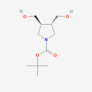 molecular formula C11H21NO4 B3360691 (3S,4S)-tert-Butyl 3,4-bis(hydroxymethyl)pyrrolidine-1-carboxylate CAS No. 895245-30-4