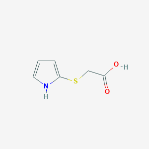 molecular formula C6H7NO2S B3360714 Acetic acid, (1H-pyrrol-2-ylthio)- CAS No. 89597-78-4