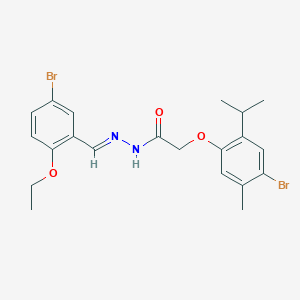 molecular formula C21H24Br2N2O3 B336077 N'-(5-bromo-2-ethoxybenzylidene)-2-(4-bromo-2-isopropyl-5-methylphenoxy)acetohydrazide 