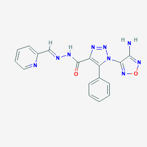 molecular formula C17H13N9O2 B336084 1-(4-amino-1,2,5-oxadiazol-3-yl)-5-phenyl-N'-(2-pyridinylmethylene)-1H-1,2,3-triazole-4-carbohydrazide 