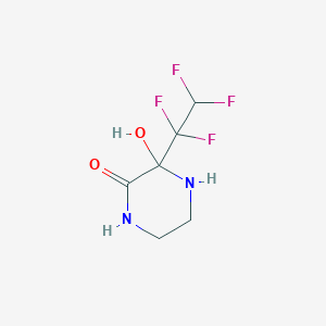 molecular formula C6H8F4N2O2 B3360857 3-Hydroxy-3-(1,1,2,2-tetrafluoroethyl)piperazin-2-one CAS No. 89972-19-0