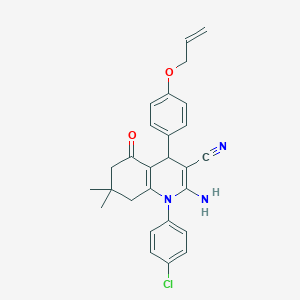 molecular formula C27H26ClN3O2 B336086 4-[4-(Allyloxy)phenyl]-2-amino-1-(4-chlorophenyl)-7,7-dimethyl-5-oxo-1,4,5,6,7,8-hexahydro-3-quinolinecarbonitrile 