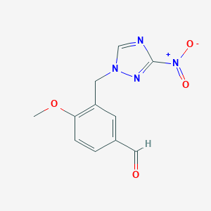 molecular formula C11H10N4O4 B336088 4-methoxy-3-[(3-nitro-1H-1,2,4-triazol-1-yl)methyl]benzaldehyde 