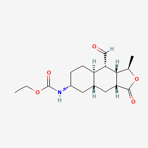 molecular formula C17H25NO5 B3360891 Ethyl ((1R,3aR,4aR,6R,8aR,9S,9aS)-9-formyl-1-methyl-3-oxododecahydronaphtho[2,3-c]furan-6-yl)carbamate CAS No. 900180-06-5