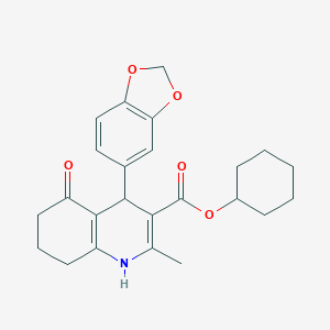 molecular formula C24H27NO5 B336092 Cyclohexyl 4-(1,3-benzodioxol-5-yl)-2-methyl-5-oxo-1,4,5,6,7,8-hexahydro-3-quinolinecarboxylate 