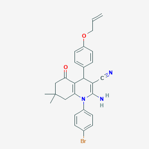molecular formula C27H26BrN3O2 B336094 4-[4-(Allyloxy)phenyl]-2-amino-1-(4-bromophenyl)-7,7-dimethyl-5-oxo-1,4,5,6,7,8-hexahydro-3-quinolinecarbonitrile 