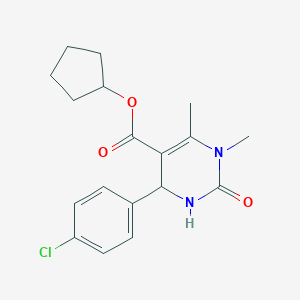 molecular formula C18H21ClN2O3 B336100 Cyclopentyl 4-(4-chlorophenyl)-1,6-dimethyl-2-oxo-1,2,3,4-tetrahydro-5-pyrimidinecarboxylate 