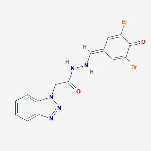 molecular formula C15H11Br2N5O2 B336101 2-(benzotriazol-1-yl)-N'-[(3,5-dibromo-4-oxocyclohexa-2,5-dien-1-ylidene)methyl]acetohydrazide 