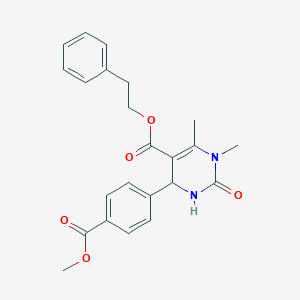molecular formula C23H24N2O5 B336102 Phenethyl 4-(4-(methoxycarbonyl)phenyl)-1,6-dimethyl-2-oxo-1,2,3,4-tetrahydropyrimidine-5-carboxylate 