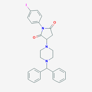 molecular formula C27H26IN3O2 B336105 3-(4-Benzhydryl-1-piperazinyl)-1-(4-iodophenyl)-2,5-pyrrolidinedione 