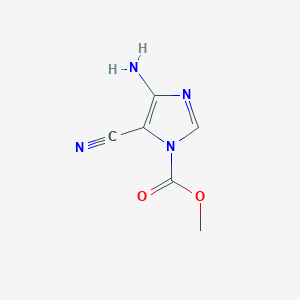 molecular formula C6H6N4O2 B3361055 1H-Imidazole-1-carboxylic acid, 4-amino-5-cyano-, methyl ester CAS No. 91026-78-7