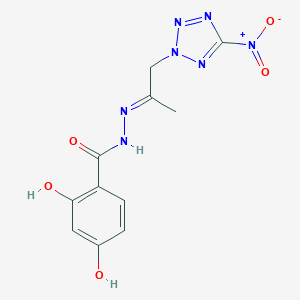 molecular formula C11H11N7O5 B336116 2,4-dihydroxy-N'-(2-{5-nitro-2H-tetraazol-2-yl}-1-methylethylidene)benzohydrazide 