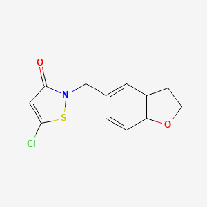molecular formula C12H10ClNO2S B3361214 5-Chloro-2-[(2,3-dihydro-1-benzofuran-5-yl)methyl]-1,2-thiazol-3(2H)-one CAS No. 918107-66-1