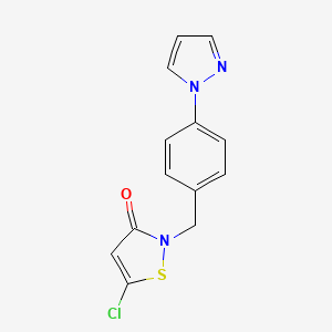 5-Chloro-2-{[4-(1H-pyrazol-1-yl)phenyl]methyl}-1,2-thiazol-3(2H)-one