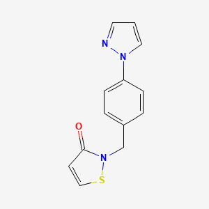 molecular formula C13H11N3OS B3361237 2-{[4-(1H-Pyrazol-1-yl)phenyl]methyl}-1,2-thiazol-3(2H)-one CAS No. 918108-08-4