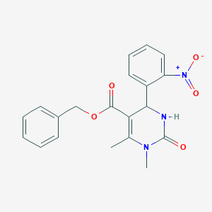 molecular formula C20H19N3O5 B336126 Benzyl 3,4-dimethyl-6-(2-nitrophenyl)-2-oxo-1,6-dihydropyrimidine-5-carboxylate 