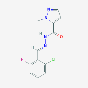 molecular formula C12H10ClFN4O B336127 N'-[(E)-(2-chloro-6-fluorophenyl)methylidene]-1-methyl-1H-pyrazole-5-carbohydrazide 