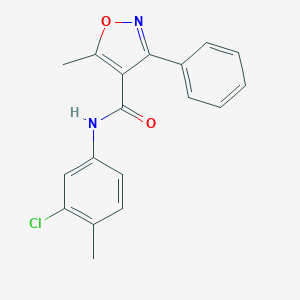 molecular formula C18H15ClN2O2 B336128 N-(3-chloro-4-methylphenyl)-5-methyl-3-phenyl-1,2-oxazole-4-carboxamide 