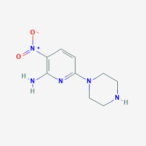 molecular formula C9H13N5O2 B3361280 1-(5-Nitro-6-amino-2-pyridinyl)piperazine CAS No. 918531-19-8