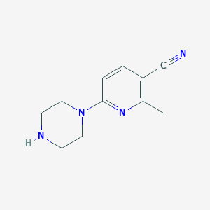 molecular formula C11H14N4 B3361291 2-Methyl-6-(piperazin-1-yl)pyridine-3-carbonitrile CAS No. 918531-22-3