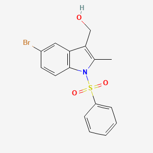 molecular formula C16H14BrNO3S B3361392 1H-Indole-3-methanol, 5-bromo-2-methyl-1-(phenylsulfonyl)- CAS No. 919295-68-4