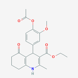 molecular formula C22H25NO6 B336140 Ethyl 4-[4-(acetyloxy)-3-methoxyphenyl]-2-methyl-5-oxo-1,4,5,6,7,8-hexahydro-3-quinolinecarboxylate 