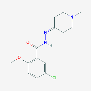 5-chloro-2-methoxy-N'-(1-methylpiperidin-4-ylidene)benzohydrazide