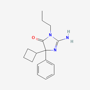 molecular formula C16H21N3O B3361560 2-Amino-5-cyclobutyl-5-phenyl-3-propyl-3,5-dihydro-4H-imidazol-4-one CAS No. 922497-33-4