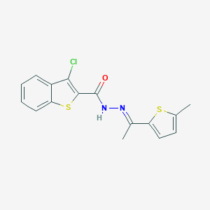 molecular formula C16H13ClN2OS2 B336162 3-chloro-N'-[1-(5-methyl-2-thienyl)ethylidene]-1-benzothiophene-2-carbohydrazide 