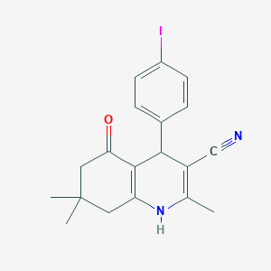 molecular formula C19H19IN2O B336163 4-(4-Iodophenyl)-2,7,7-trimethyl-5-oxo-1,4,5,6,7,8-hexahydro-3-quinolinecarbonitrile 