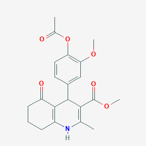molecular formula C21H23NO6 B336166 Methyl 4-[4-(acetyloxy)-3-methoxyphenyl]-2-methyl-5-oxo-1,4,5,6,7,8-hexahydro-3-quinolinecarboxylate 