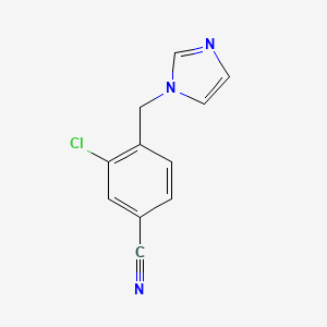 molecular formula C11H8ClN3 B3361698 4-((1H-imidazol-1-yl)methyl)-3-chlorobenzonitrile CAS No. 92712-53-3