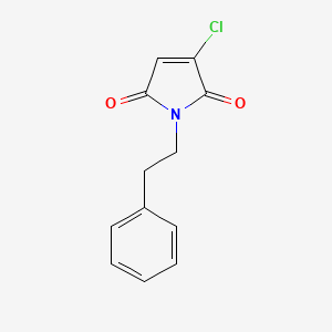 molecular formula C12H10ClNO2 B3361702 Pyrrole-2,5-dione, 3-chloro-1-(2-phenylethyl)- CAS No. 92751-34-3