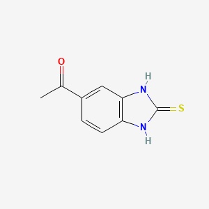 molecular formula C9H8N2OS B3361705 1-(2-Sulfanylidene-2,3-dihydro-1H-benzimidazol-5-yl)ethan-1-one CAS No. 92806-99-0
