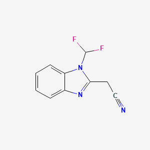 molecular formula C10H7F2N3 B3361718 2-[1-(二氟甲基)-1H-1,3-苯并二唑-2-基]乙腈 CAS No. 929975-81-5