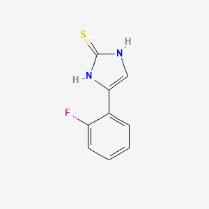 molecular formula C9H7FN2S B3361735 2H-Imidazole-2-thione, 1,3-dihydro-4-(2-fluorophenyl)- CAS No. 93103-13-0