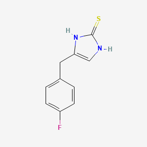 molecular formula C10H9FN2S B3361745 2H-Imidazole-2-thione, 1,3-dihydro-4-((4-fluorophenyl)methyl)- CAS No. 93103-23-2
