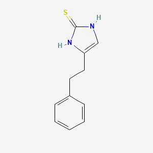 molecular formula C11H12N2S B3361747 2-Mercapto-4-phenethylimidazole CAS No. 93103-25-4